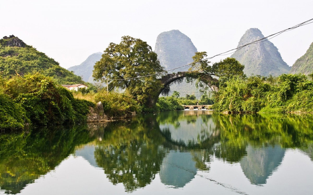 古代桥梁小桥流水风景图片17