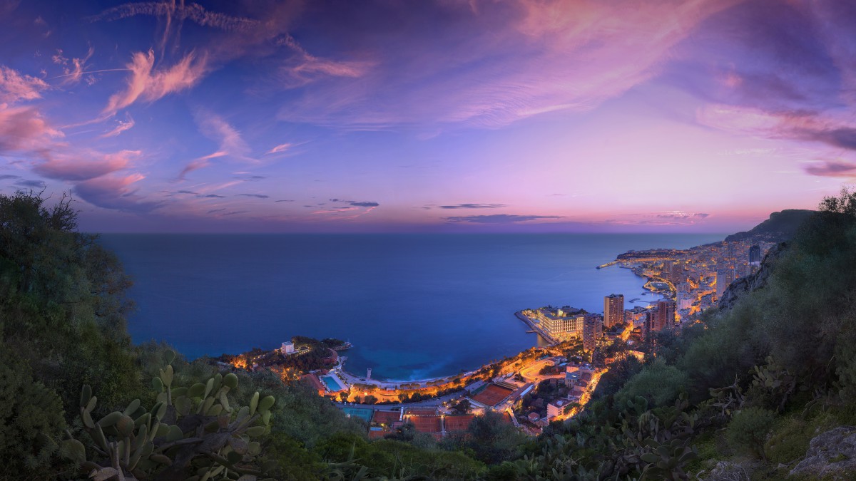 摩纳哥海湾夜景风景图片813