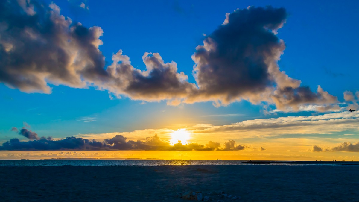 海边落日夕阳风景图411