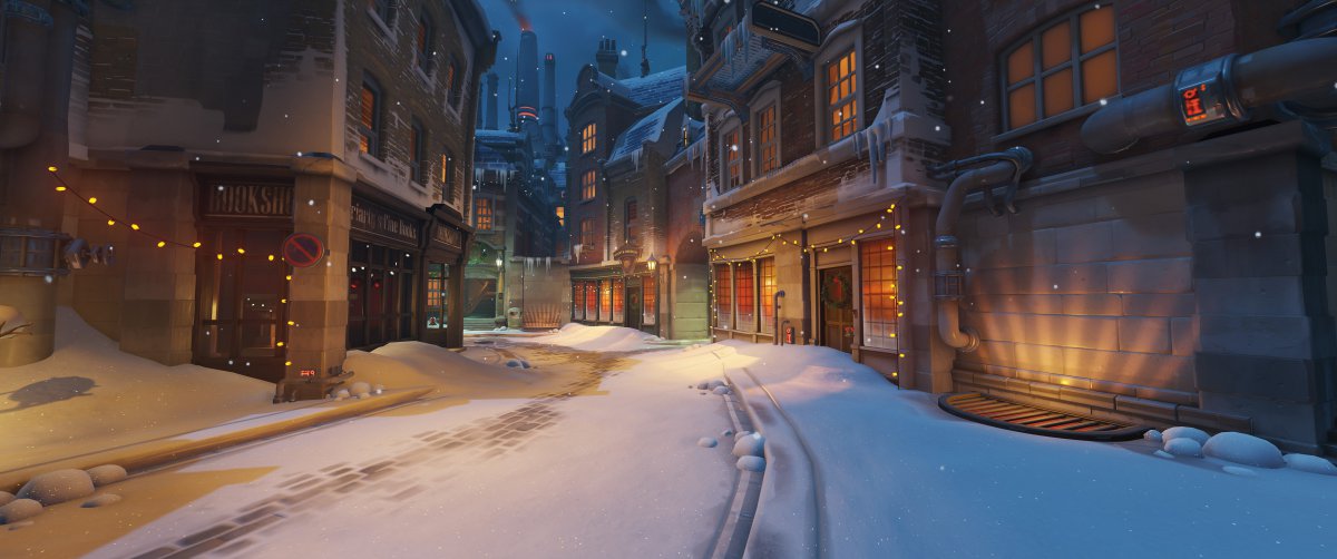 overwatch 守望先锋 城市街道 雪 圣诞节 5k游戏图片