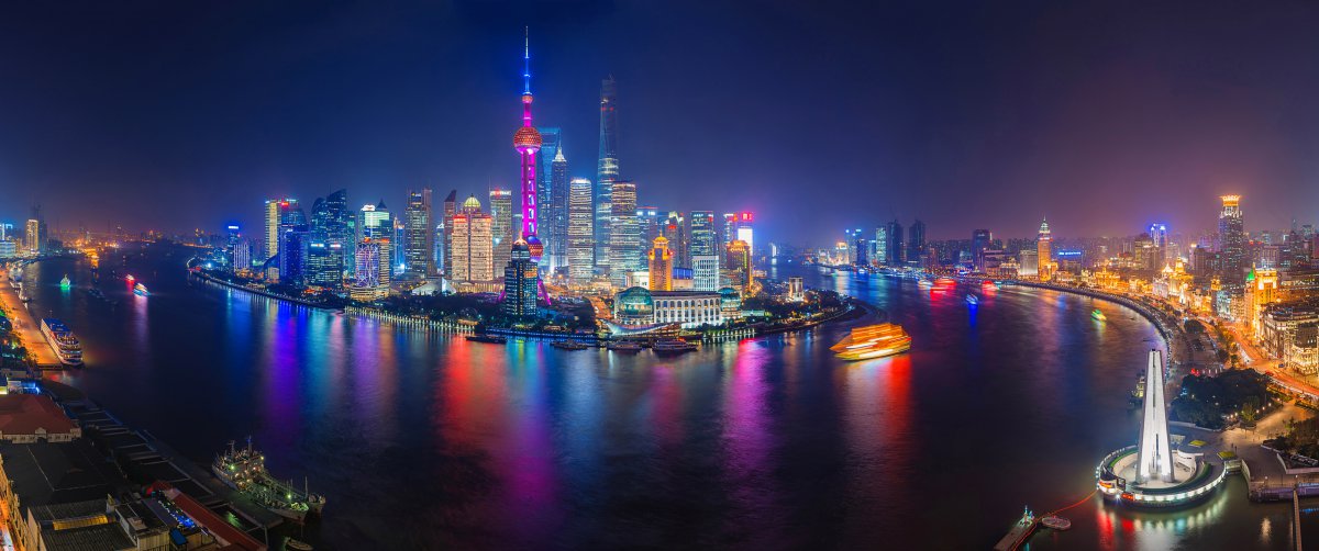 上海外滩夜景上海城市夜景风光全景图片