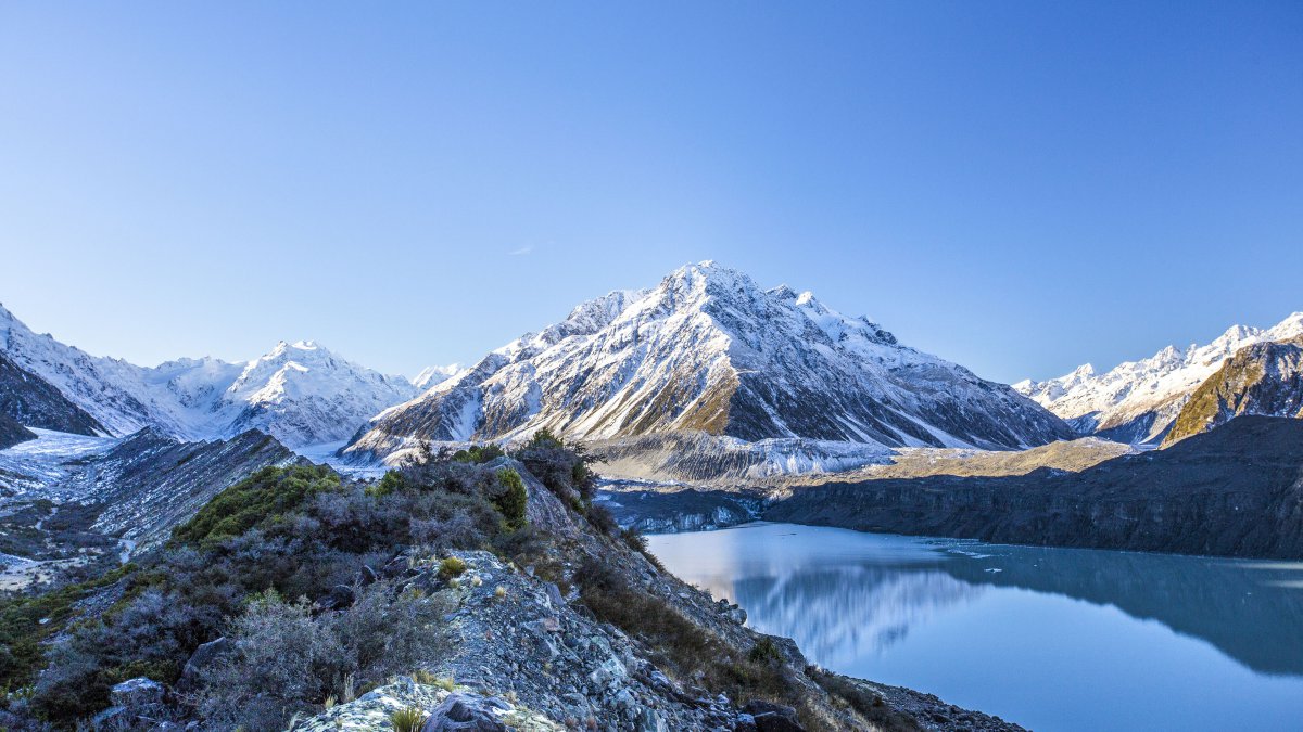 新西兰,库克山,地质公园,冰川图片,4k高清风景图片,娟娟壁纸