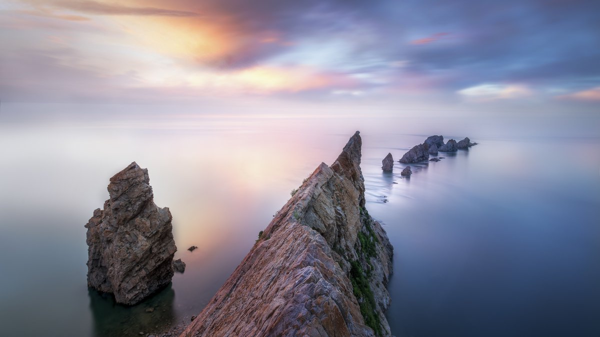 海岸,礁石,黄昏,2022,自然,风景,照片图片