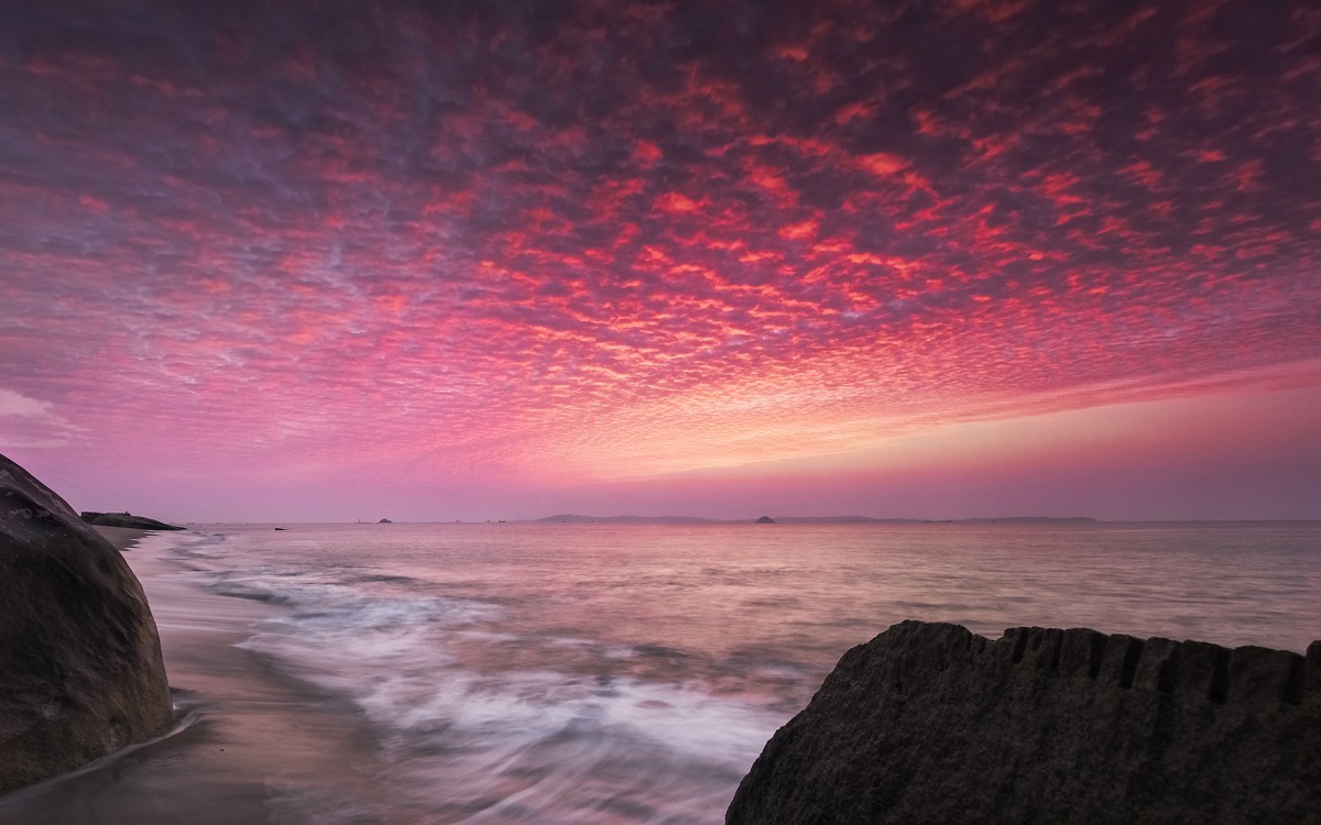 唯美大海晚霞风景壁纸313