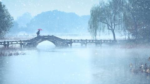 杭州西湖雪花��w美景
