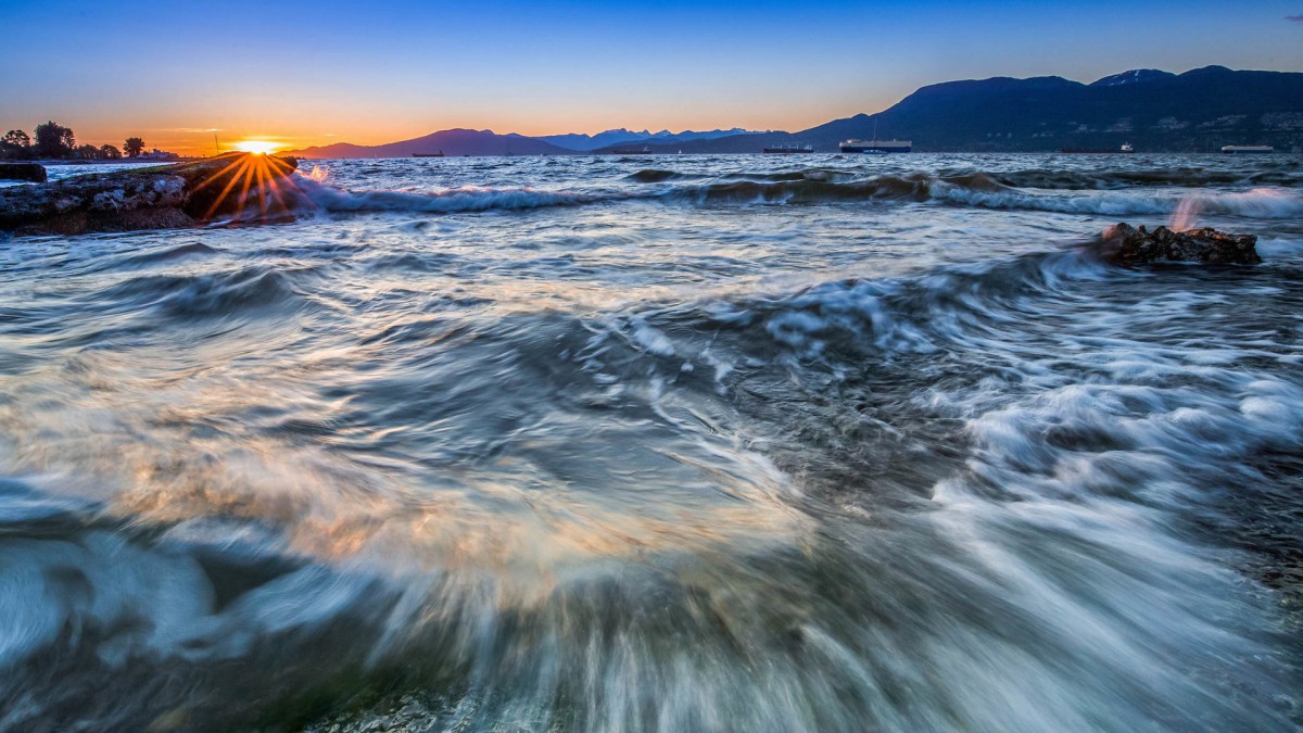 唯美夕阳海滩风景图片-风景壁纸-高清风景图片-第3图-娟娟壁纸