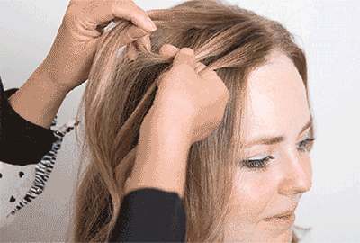 瀑布辫编发步骤gif图解[,简单编发图片,发型图片