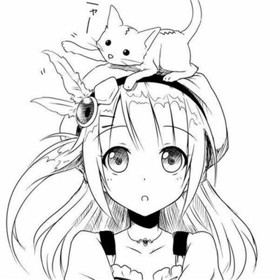 动漫清纯少女素描头像精选图集