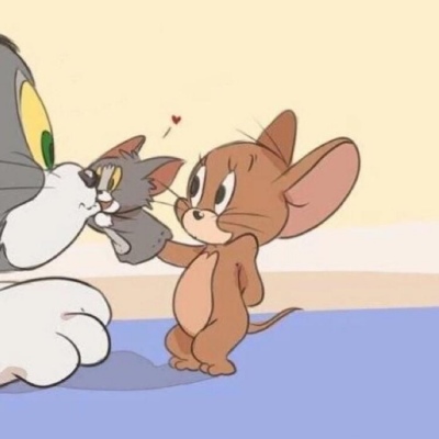 可爱的一对两张抖音猫和老鼠情侣头像高清图片