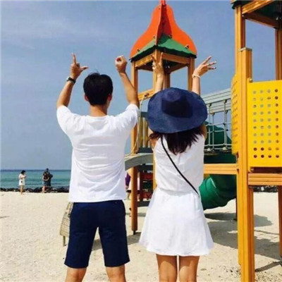 情侣头像海边唯美背影