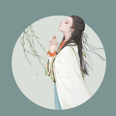 高清好看的古风女生头像手绘图片