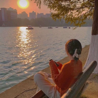 高清漂亮的橘色头像女可爱小清新图片