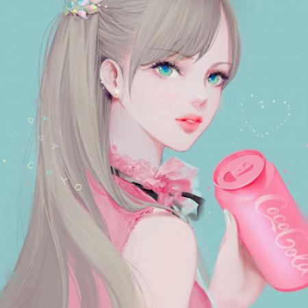 二次元手绘唯美插画女生头像