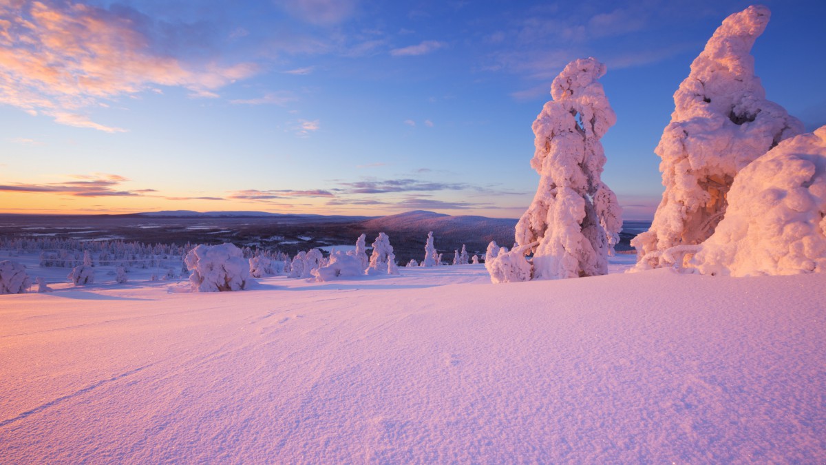 风景壁纸雪景田园图片