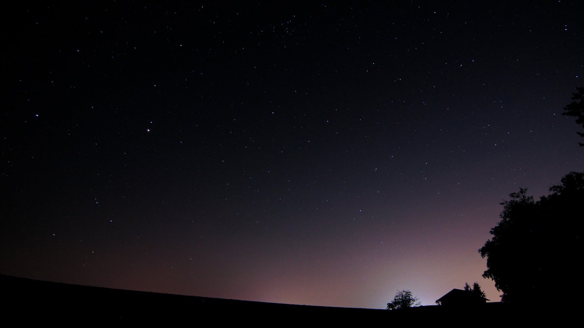 星空剪影夜空图片