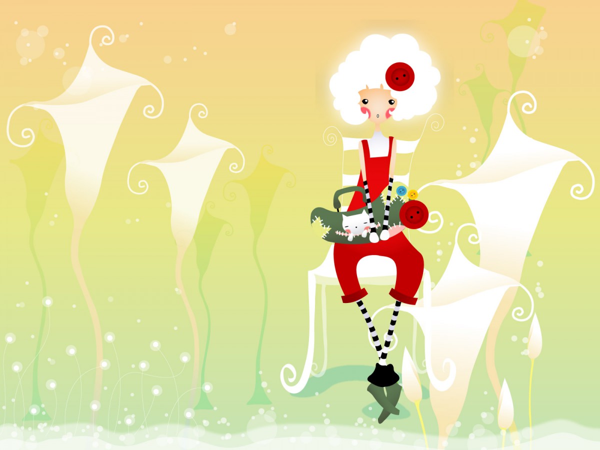 矢量纽扣女孩 第一辑-矢量壁纸-高清矢量图片-第11图-娟娟壁纸