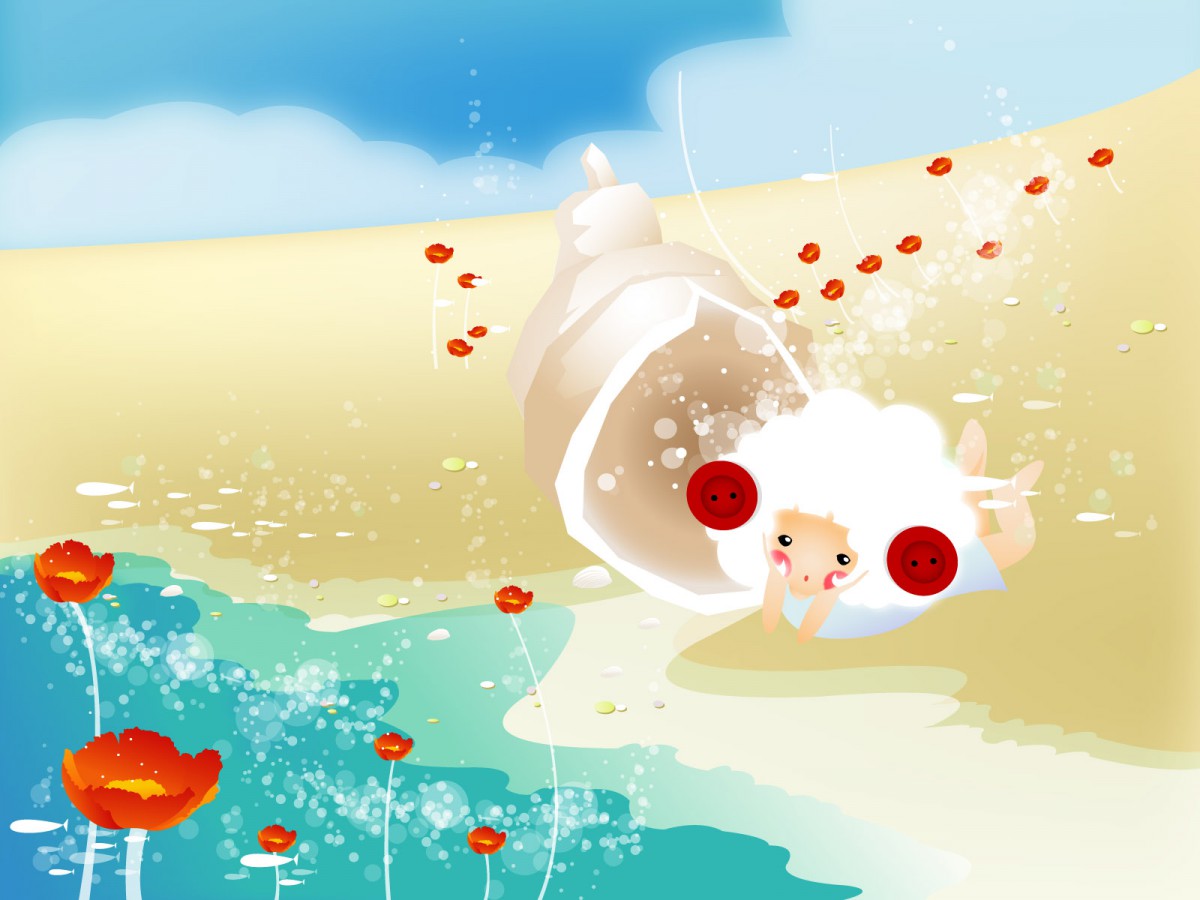 矢量纽扣女孩 第一辑-矢量壁纸-高清矢量图片-第5图-娟娟壁纸