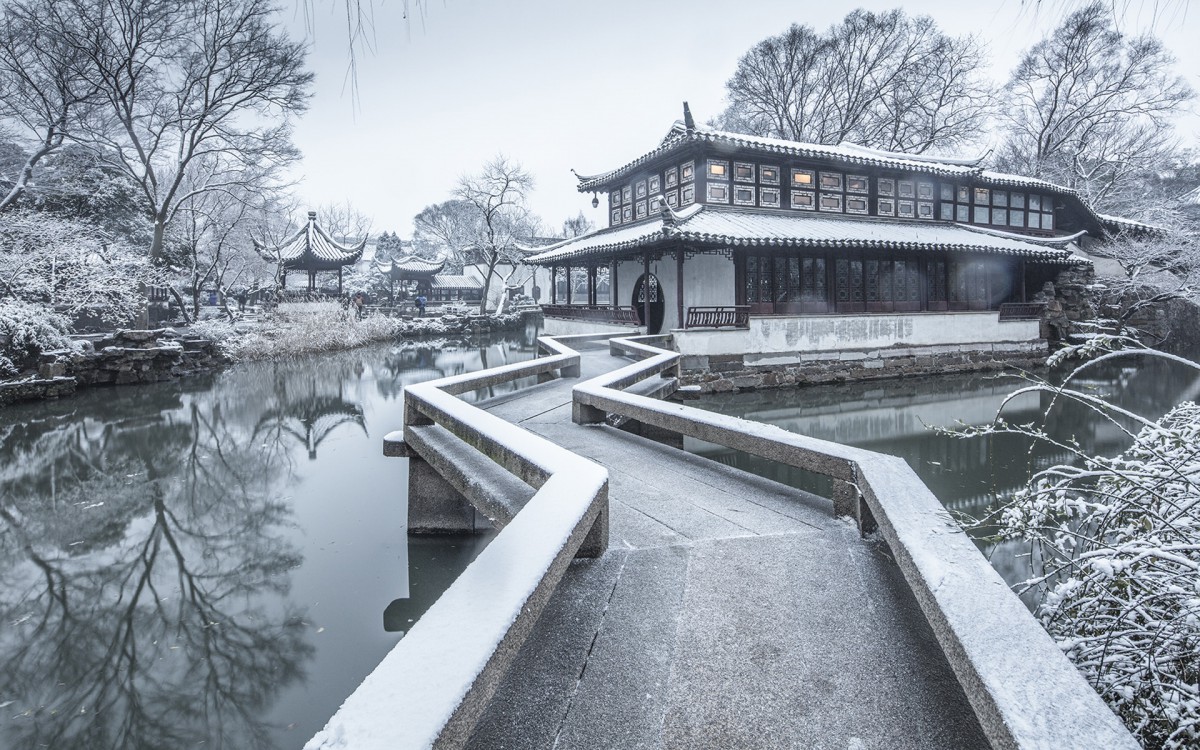 冬季苏州拙政园雪景图片壁纸-风景壁纸-高清风景图片-第4图-娟娟壁纸