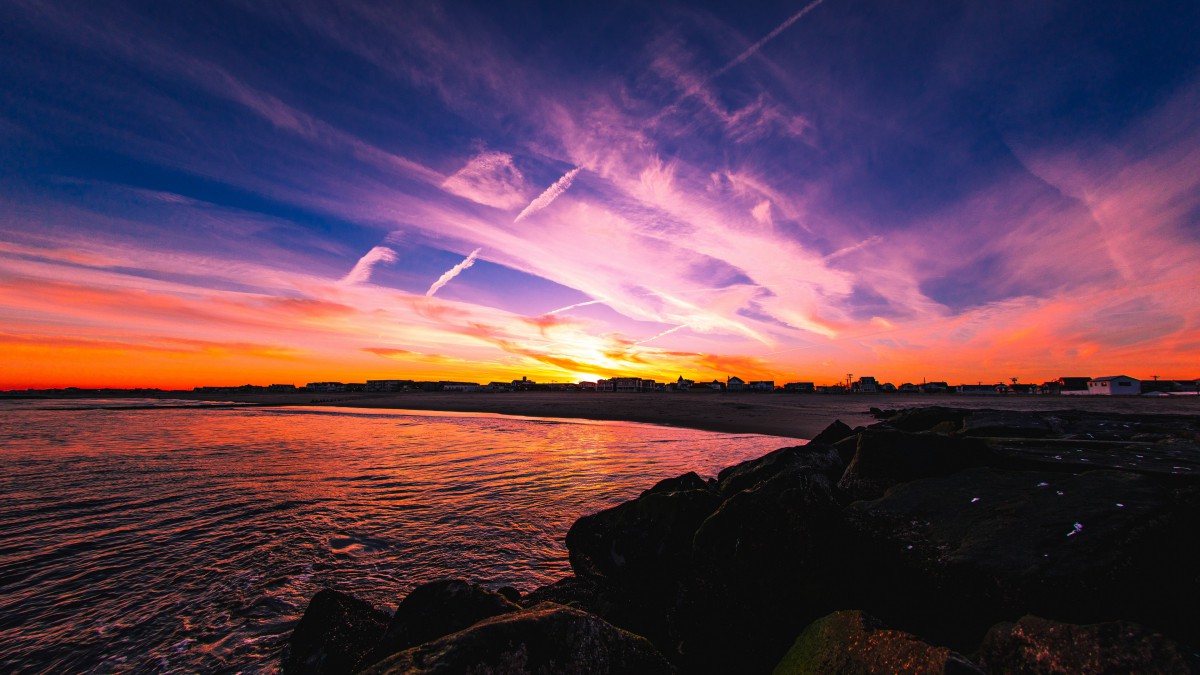 高清紫色的晚霞图片-风景壁纸-高清风景图片-娟娟壁纸