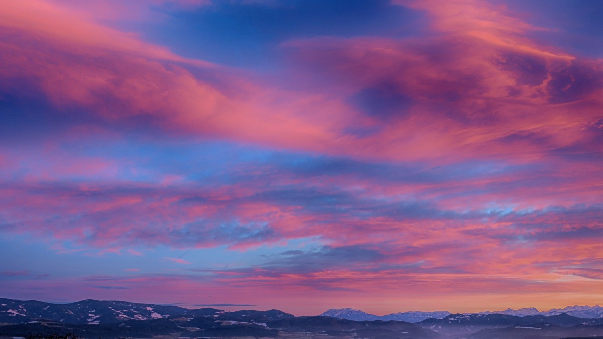 高清紫色的晚霞图片29