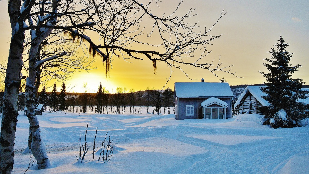 冬季唯美雪中小屋图片112