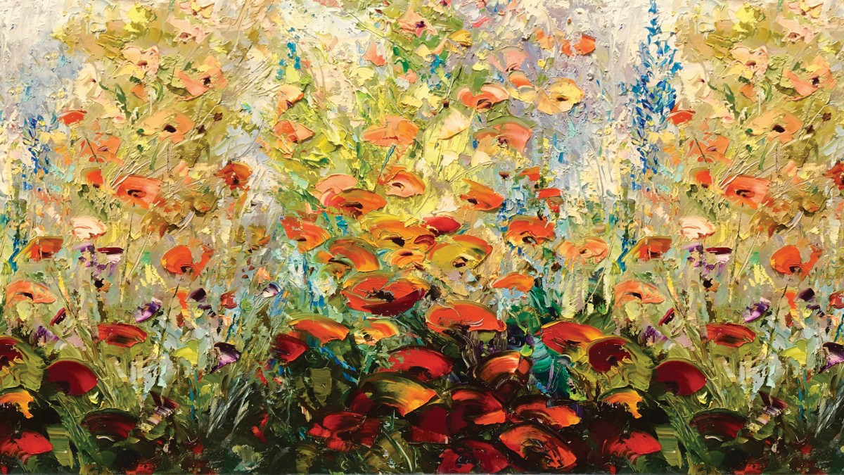 色彩丰富的油画花卉图片