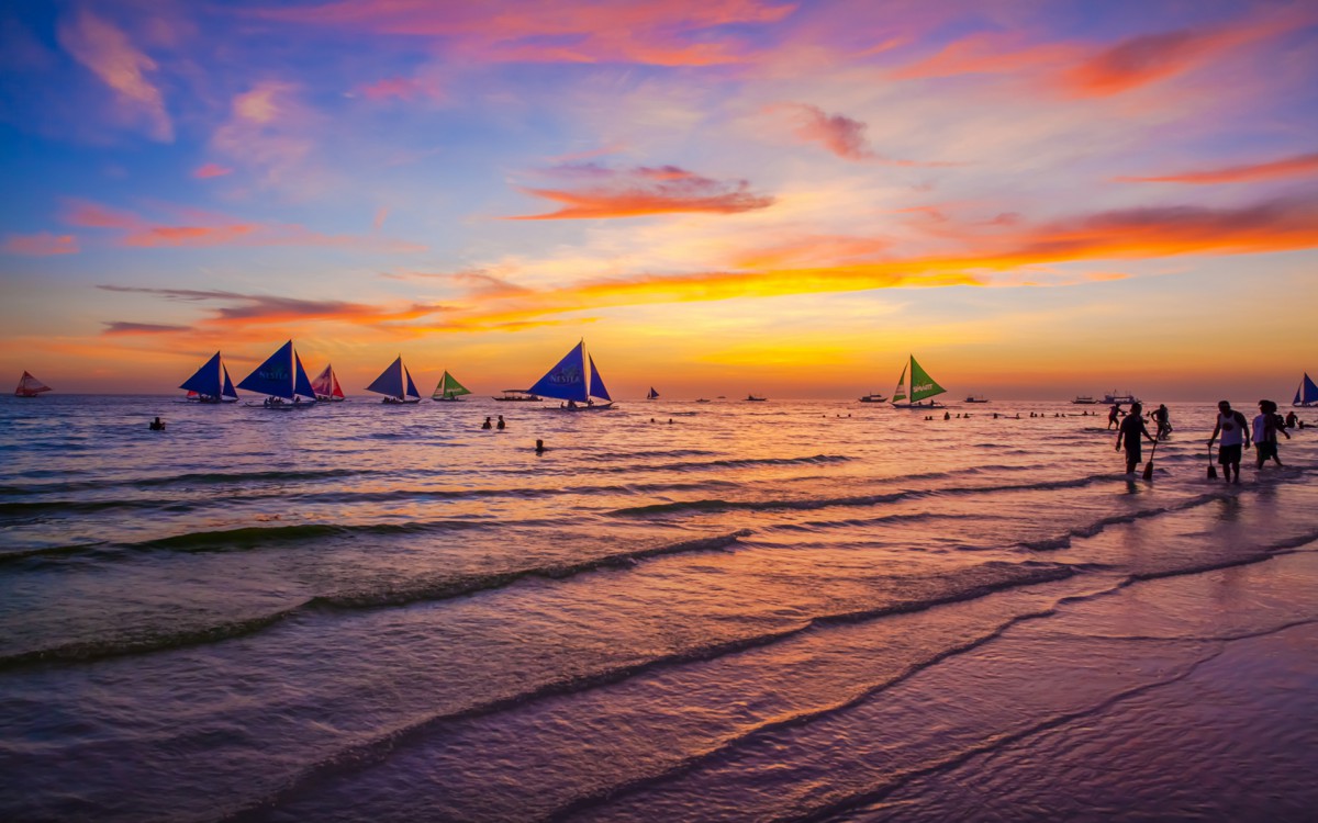 菲律宾长滩岛晚霞风景壁纸68