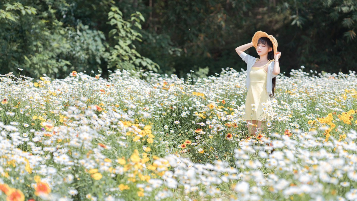 花海美女背景图片大全图片