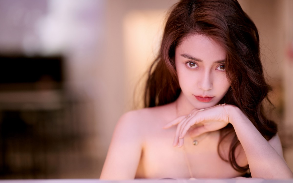 angelababy抹格子裙壁纸88