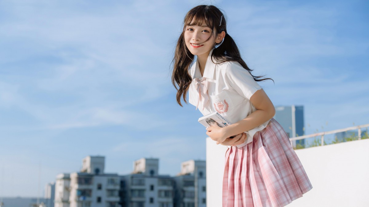 日系jk小清新甜美美女壁纸1517