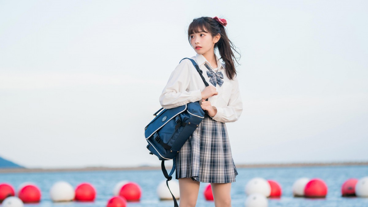 日系jk小清新甜美美女写真壁纸217