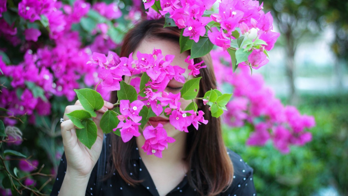 闻花香的女生图片46