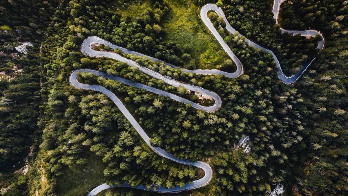 森林中蜿蜒曲折的公路图片210