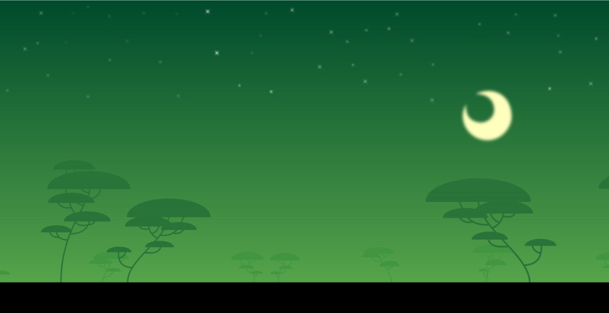 月亮星星树简约风景4k图片