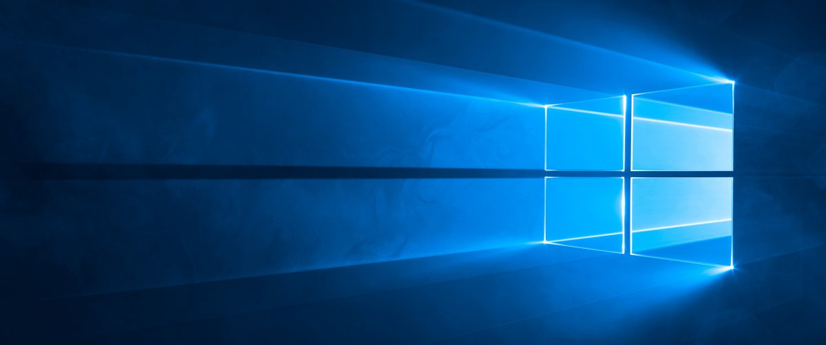 微软windows10蓝色背景窗口图片