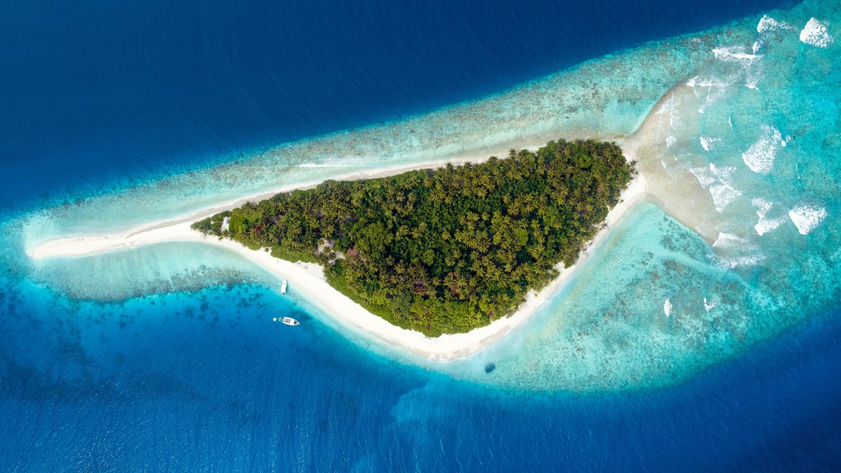 马尔代夫旅游鱼岛航空摄影图片