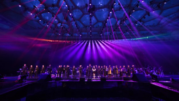 中国,水立方,音乐会,精彩,灯光秀图片