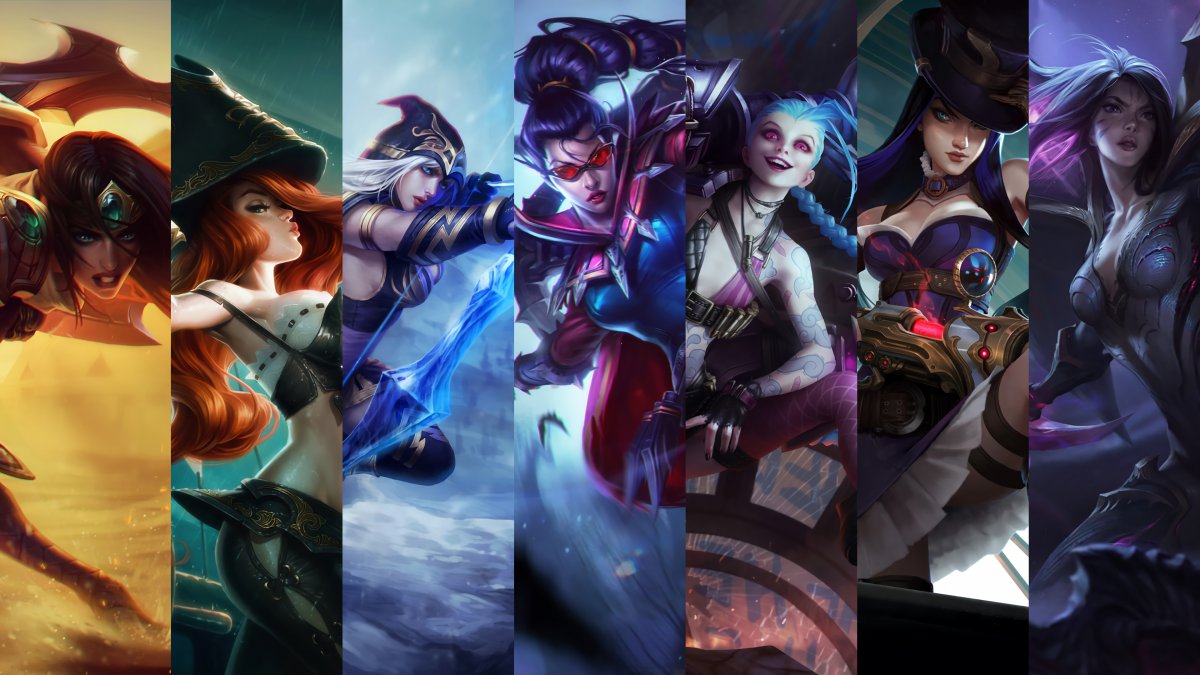 英雄联盟西维尔财富小姐阿什维恩金克斯凯特琳和凯萨4k图片