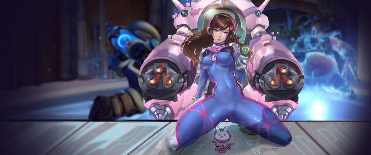 dva守望先锋带鱼屏图片