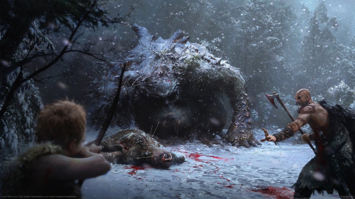 战神godofwar2017雪怪兽4k图片