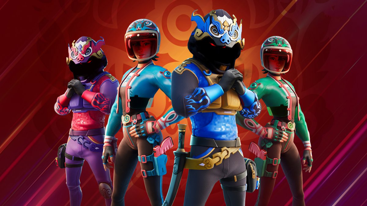 堡垒之夜fortnight头盔蓝俩男俩女4k图片