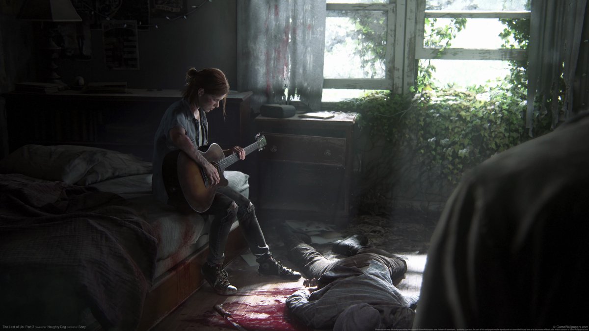 《最后生还者2-the last of us: part ii》 女孩弹吉他 尸体 绿植图片