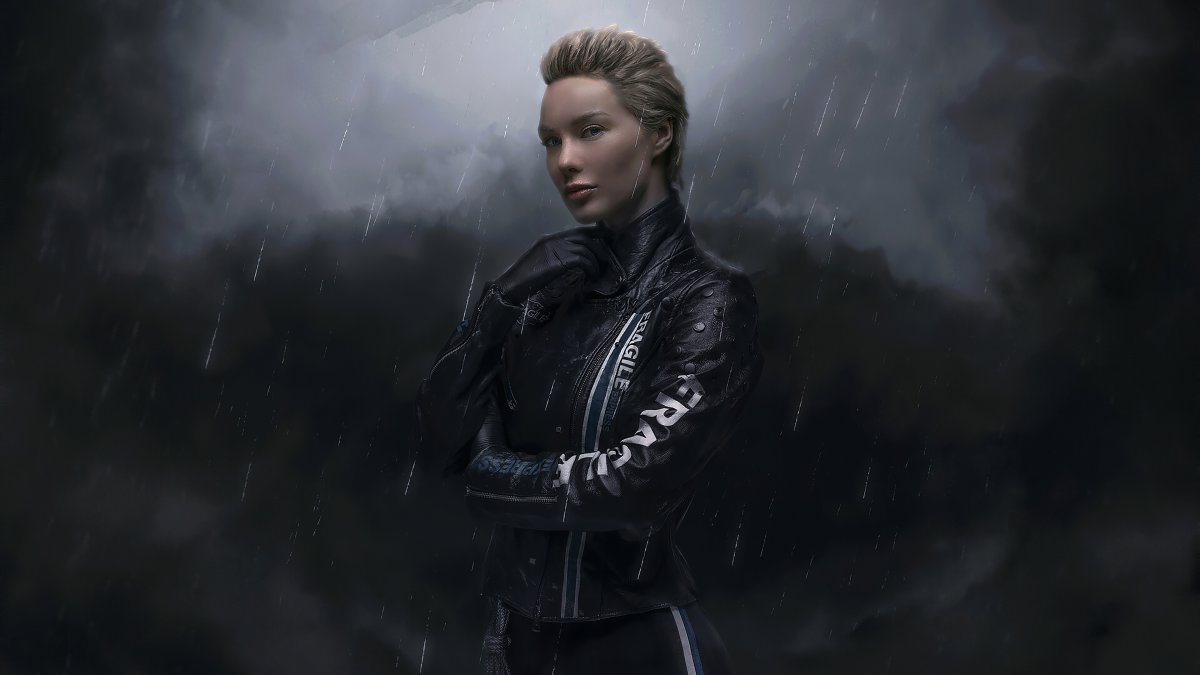 死亡搁浅deathstranding短发皮衣乌云雨4k图片