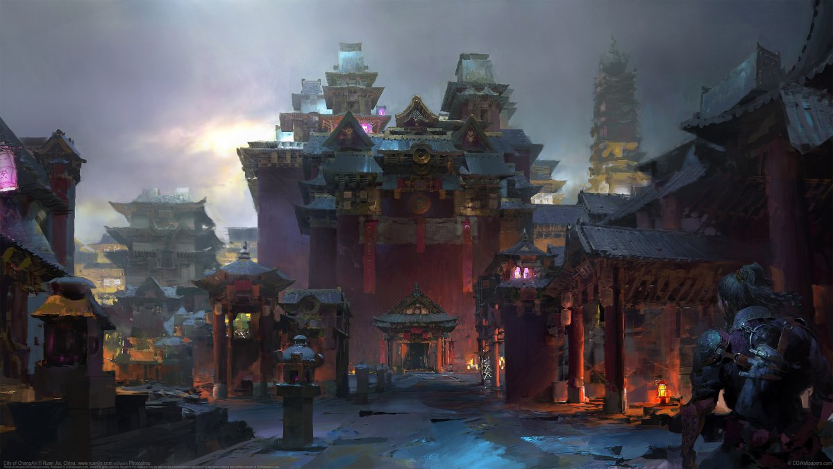 长安市手绘插画4k图片,4k高清动漫图片,娟娟壁纸