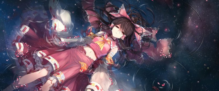 东方幻想乡灵梦带鱼屏动漫图片