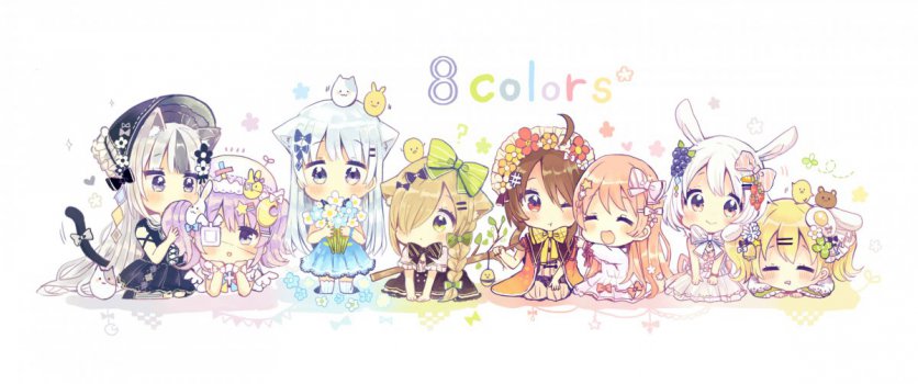 8colors 8个可爱小女孩动漫图片