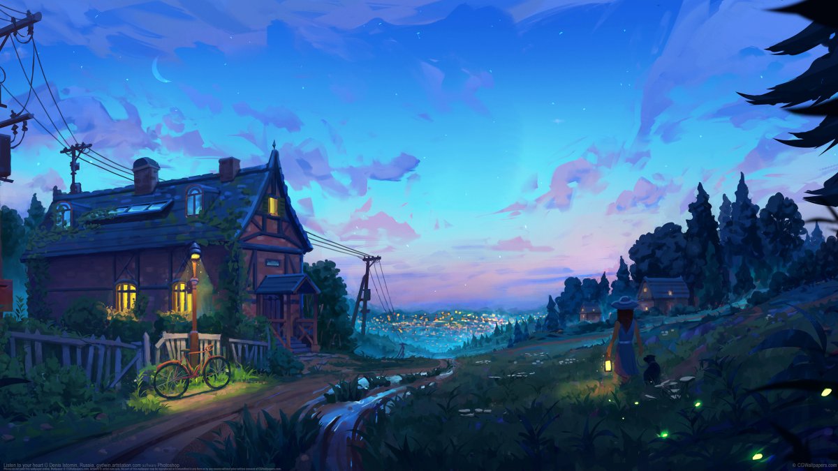 乡村夜景denisistominrussia4k图片