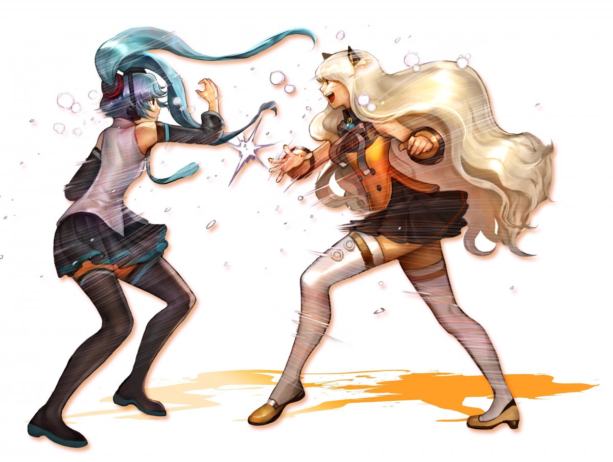 女孩 摔跤 初音未来4k图片,4k高清动漫图片,娟娟壁纸