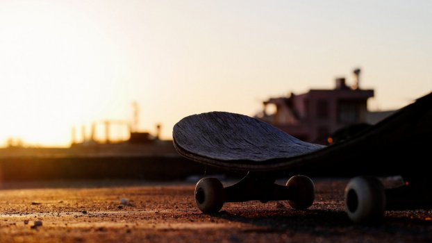 滑板，极限，运动，日落，特写镜图片
