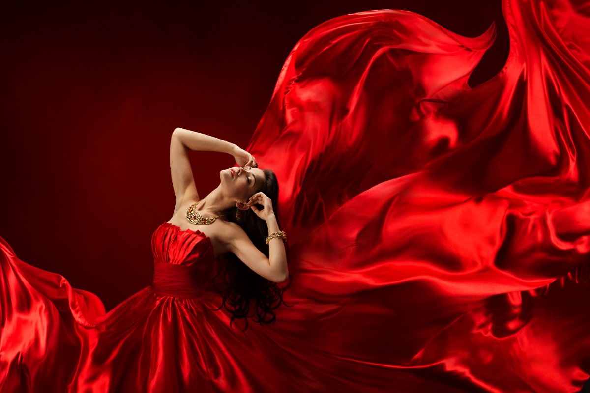 红裙子图片唯美壁纸图片